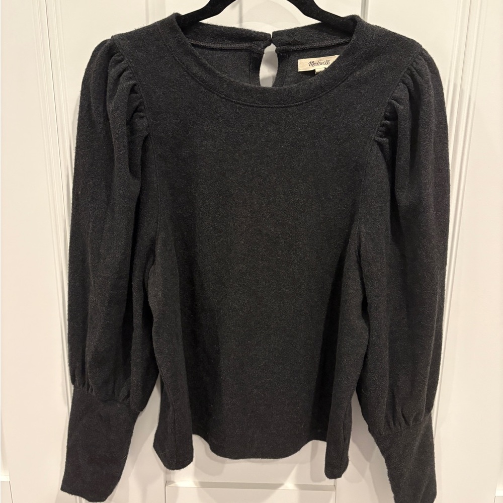 Madewell Charcoal Puff Sleeve Blouse